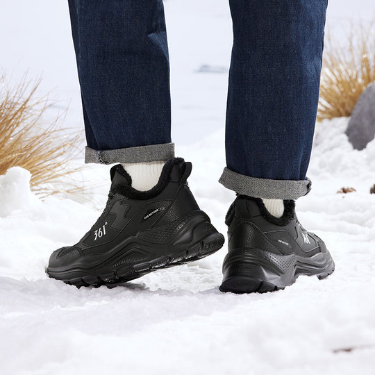 361男鞋运动鞋男2025冬季新款加绒保暖老爹鞋子男减震软底跑步鞋