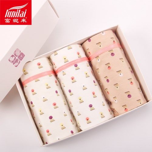UNILAI/富妮来女士棉质中腰性感诱惑莱卡印花平角内裤少女短裤,淘宝优惠券,粉丝福利购,淘宝优惠卷