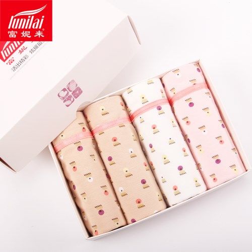UNILAI/富妮来女士棉质中腰性感诱惑莱卡印花平角内裤少女短裤,淘宝优惠券,粉丝福利购,淘宝优惠卷
