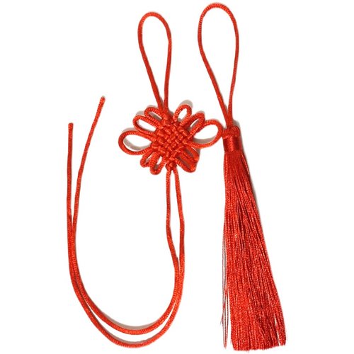 6盘结小号中国结半成品diy手工饰品车挂件流苏穗子红绳编织材料 - 图3