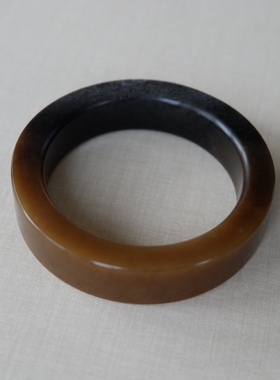 52圈口和田玉新疆且末料浓郁渐变巧克力红糖直切方条手镯厚装大气