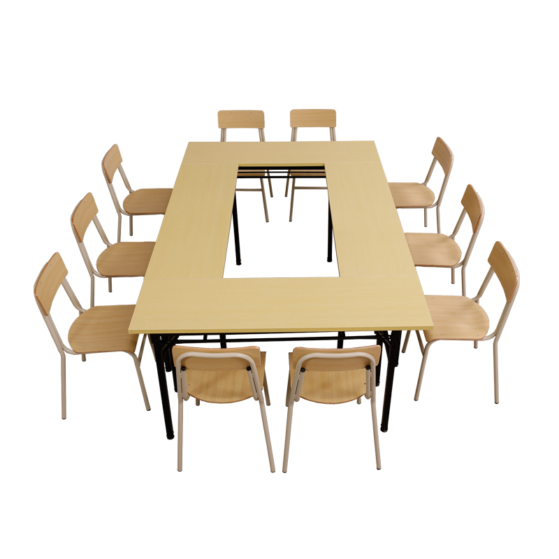 双层折叠培训台长条桌子会议桌长方形办公桌课桌椅可移动自由组合 - 图3