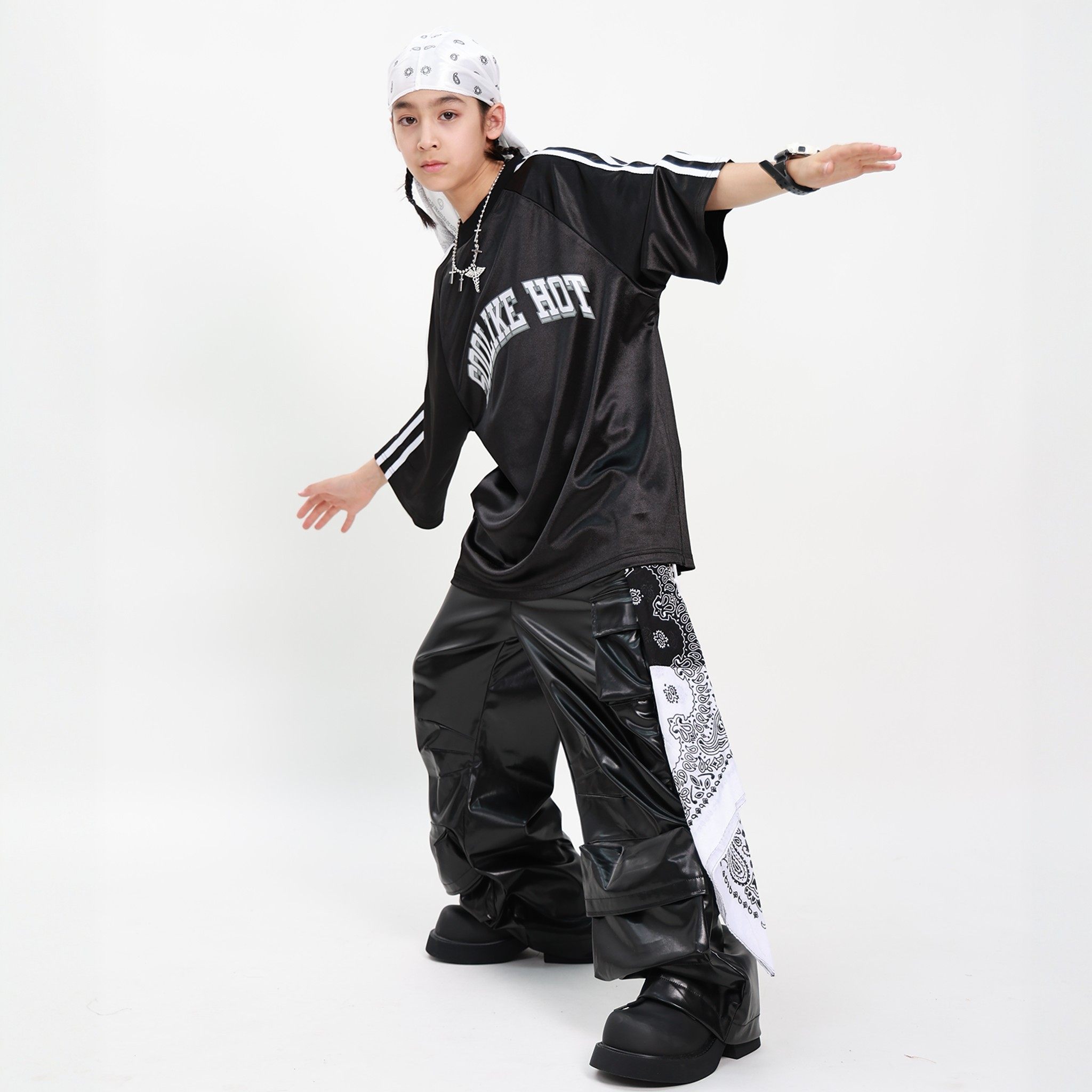 SWAG儿童街舞潮服套装男童嘻哈帅气短袖裤子hiphop街舞演出服夏季,淘宝优惠券,粉丝福利购,淘宝优惠卷