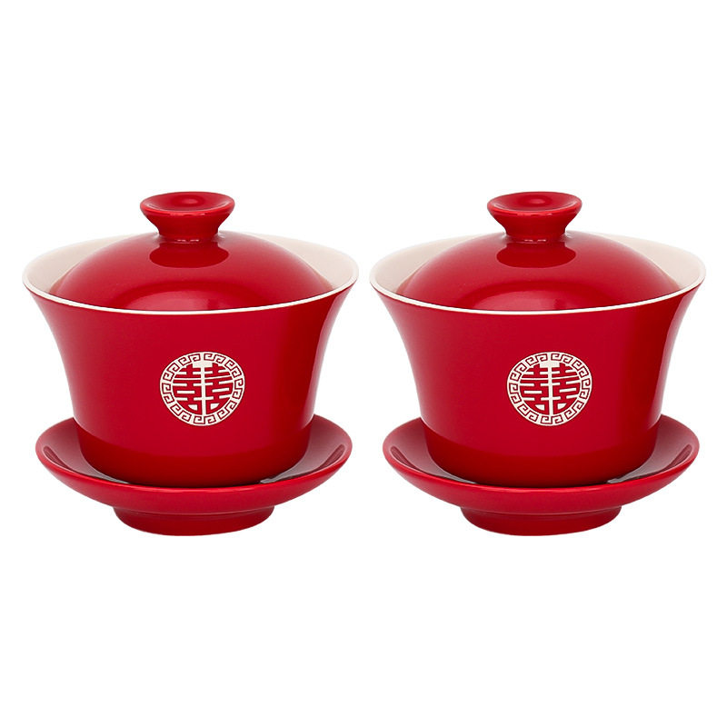 Change the mouth toast tea cup wedding suit a pair of bowls and chopsticks