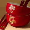 Change the mouth toast tea cup wedding suit a pair of bowls and chopsticks