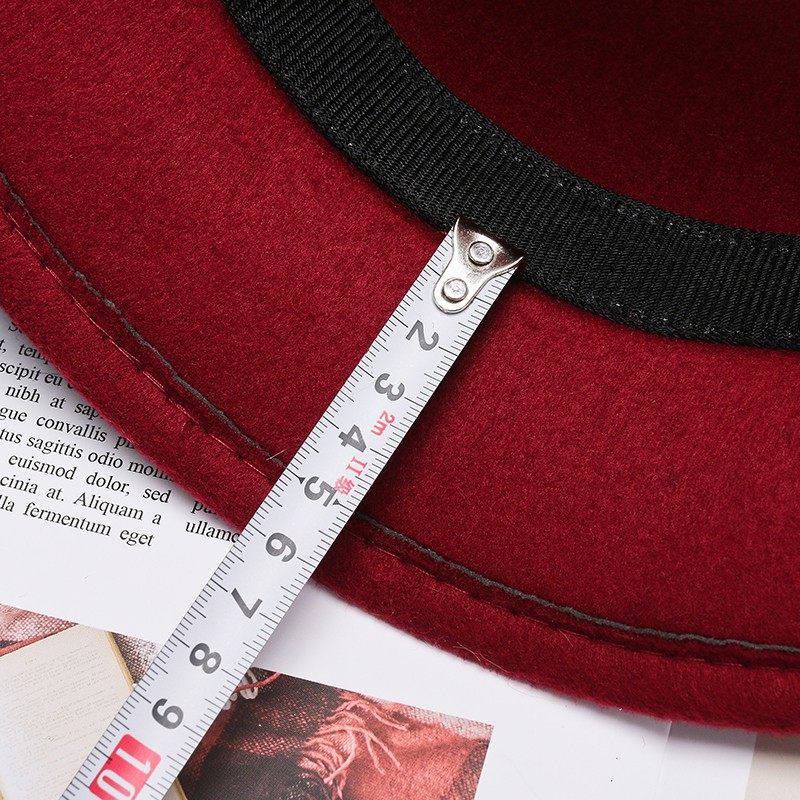 中老年女士礼帽酒红春秋季毛呢盆帽中年女帽春天妈妈帽大檐遮阳帽,淘宝优惠券,粉丝福利购,淘宝优惠卷