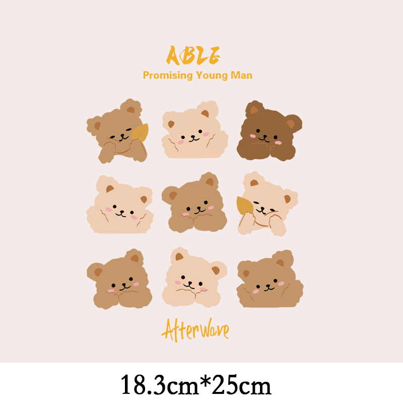 卡通小熊九格画风花卉小羊兔热转印女装T恤印花图案冷撕环保烫画,淘宝优惠券,粉丝福利购,淘宝优惠卷