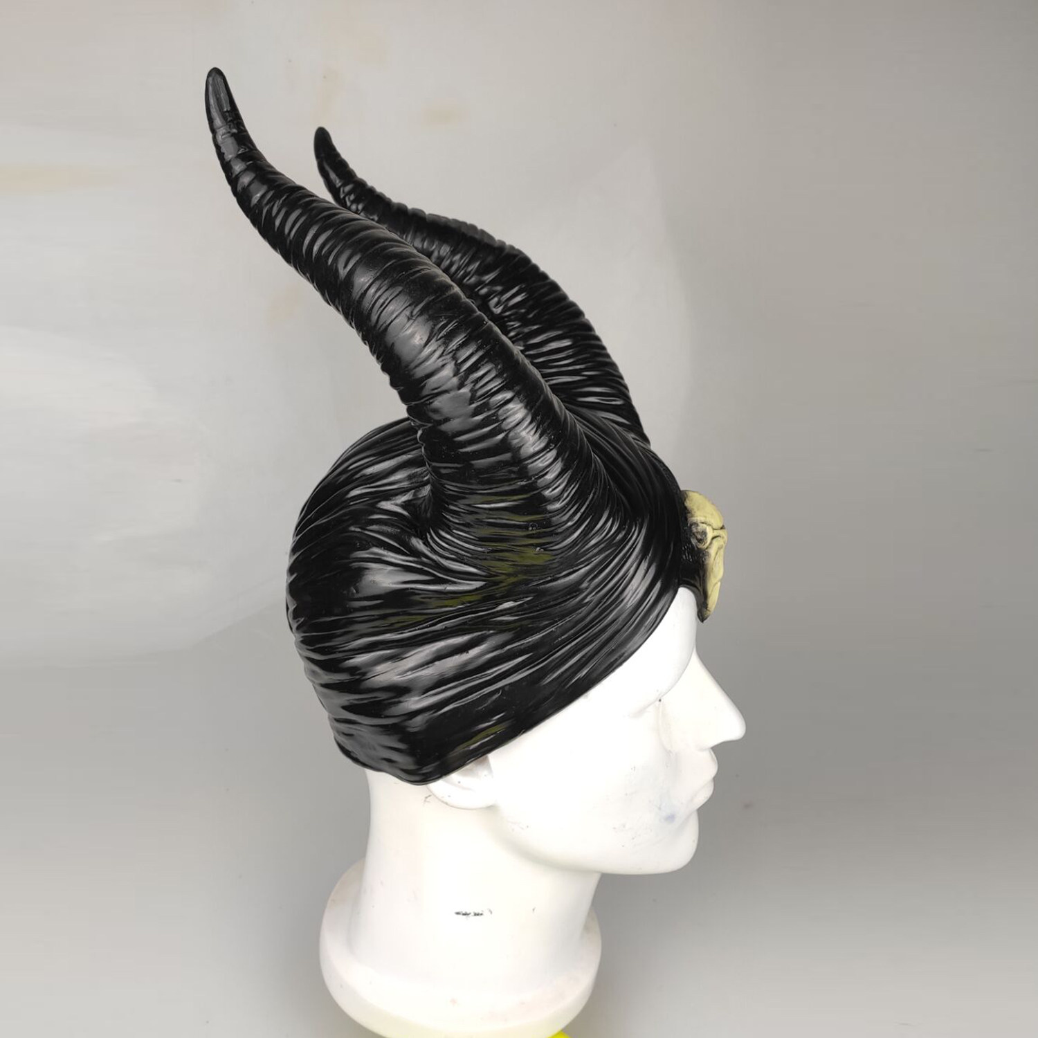 沉睡的魔咒牛角帽黑暗女巫犄角帽头套头饰cosplay万圣节party抖音