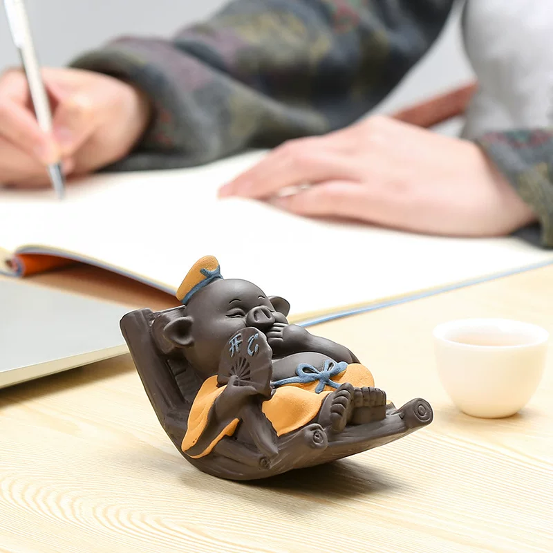 Творческая качельная свинья Рабочий стол Подвесной круг Purple Sand Ceramics Ceramic Board Pig Big Tea Tea