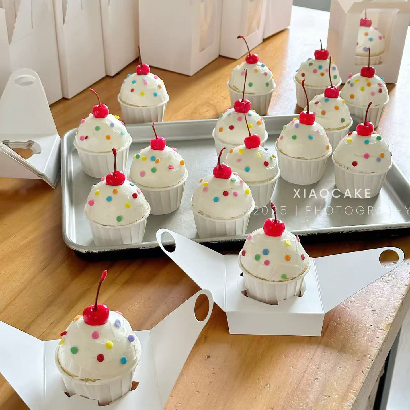 6.1儿童节韩系cupcake幼儿园小朋友可爱小樱桃纸杯蛋糕装饰手提盒,淘宝优惠券,粉丝福利购,淘宝优惠卷