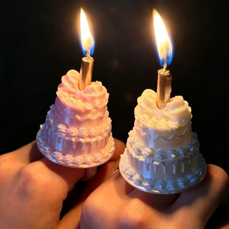 Birthday artifact, creative 3D printed silk candle ring, dreamy cake creative decoration