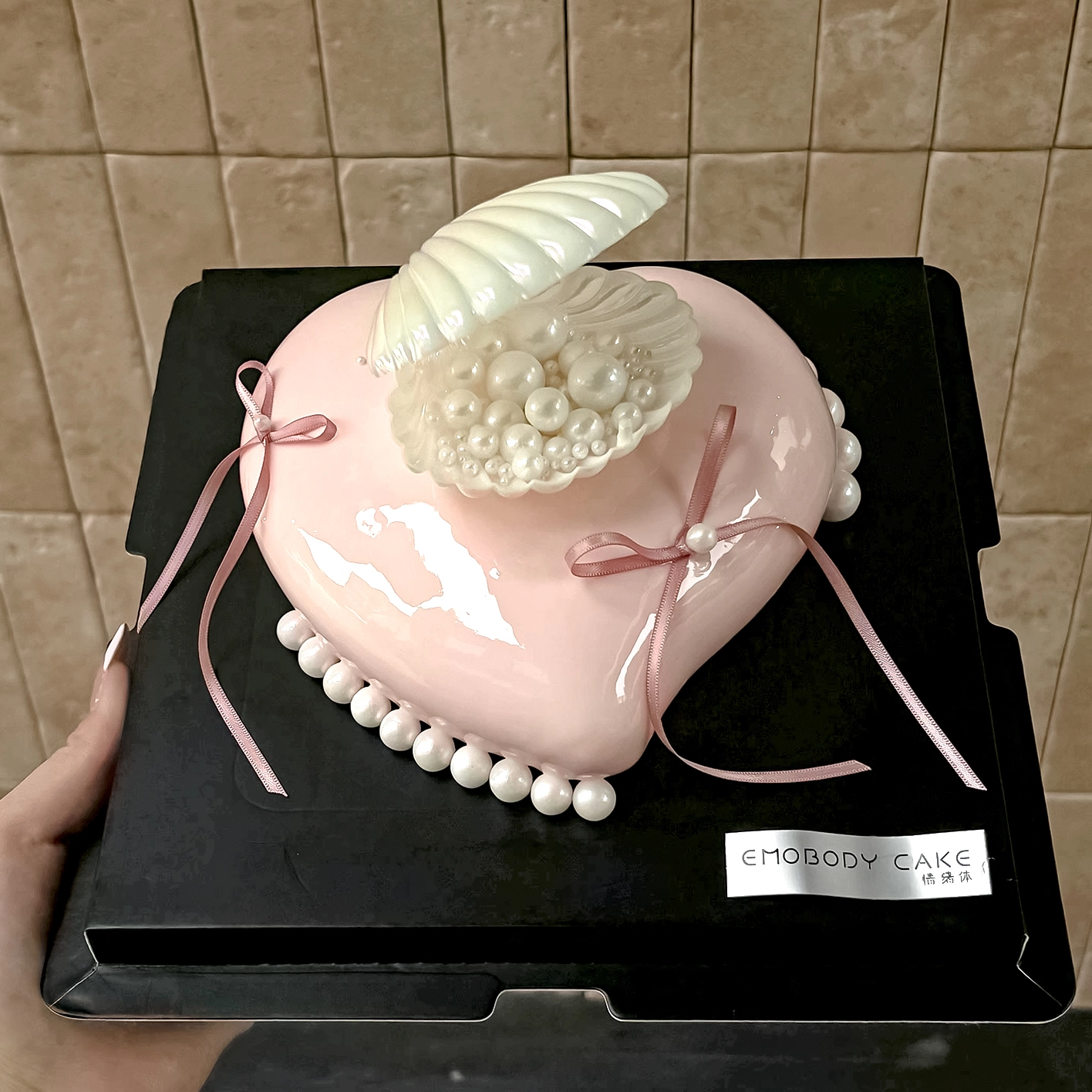 高级ins贝壳慕斯淋面蛋糕装饰爱心硅胶模具豆粉色缎带丝带珍珠,淘宝优惠券,粉丝福利购,淘宝优惠卷