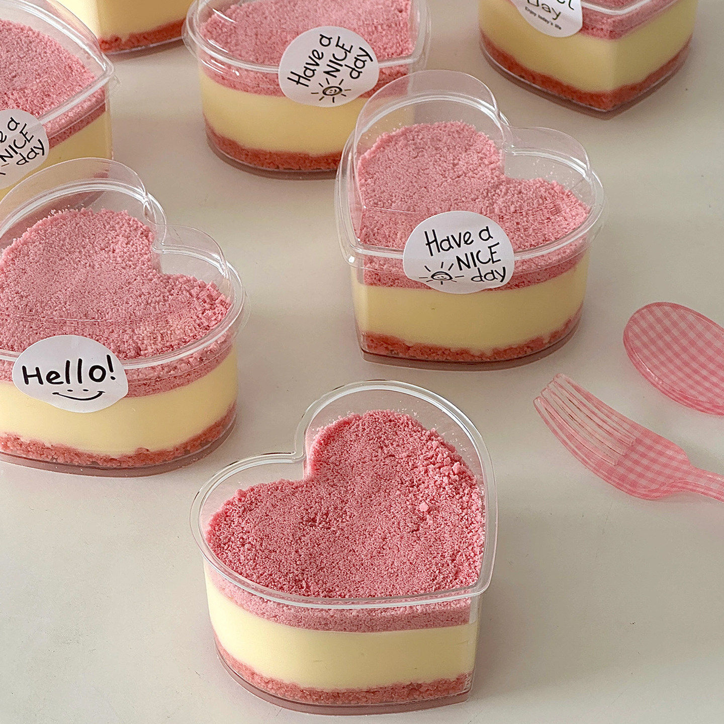 小红书露营春游情人节mini爱心芝士蛋糕装饰透明爱心杯透明杯装扮,淘宝优惠券,粉丝福利购,淘宝优惠卷