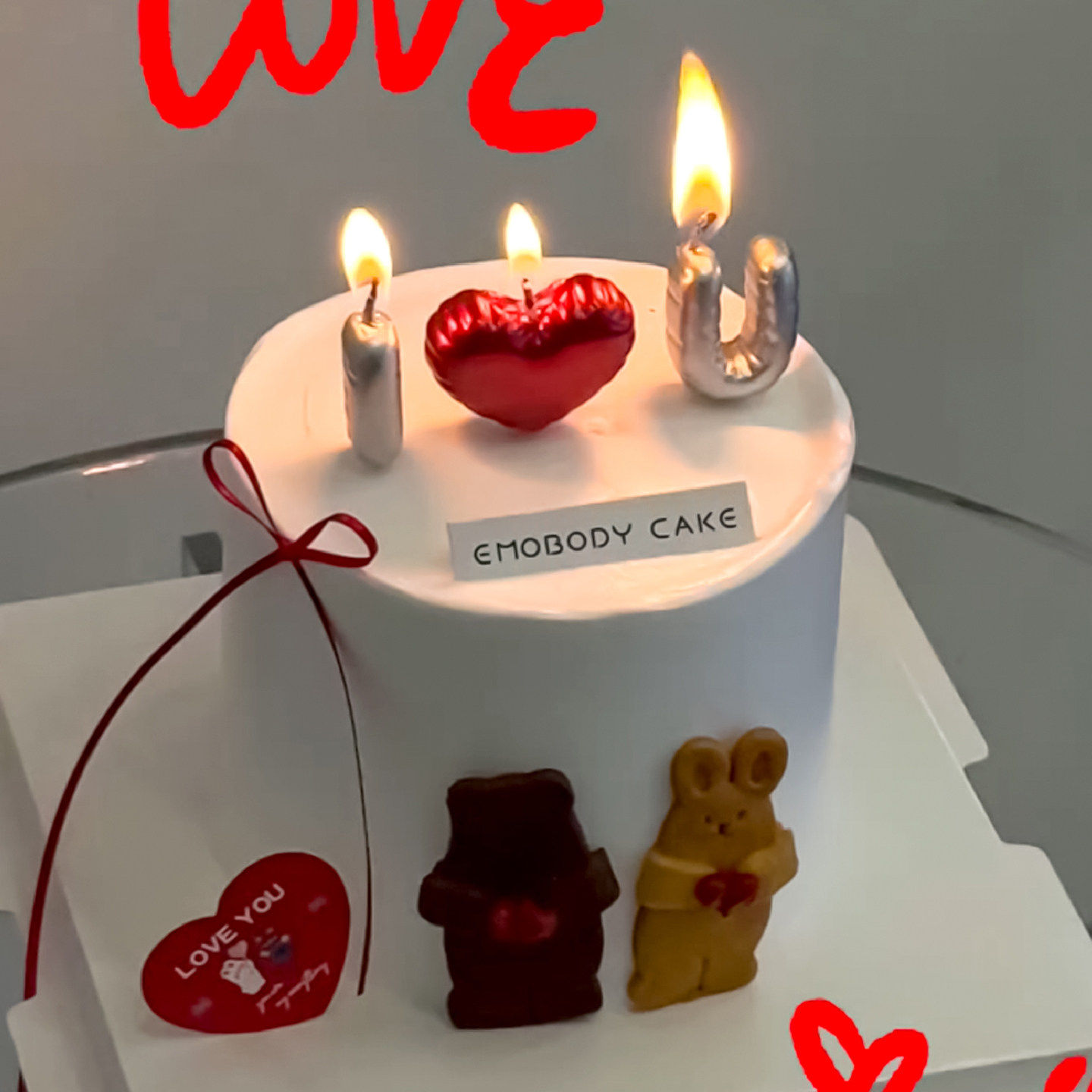 网红2.14情人节告白情侣熊兔蛋糕装饰饼干DIY蝴蝶结丝带爱心蜡烛,淘宝优惠券,粉丝福利购,淘宝优惠卷
