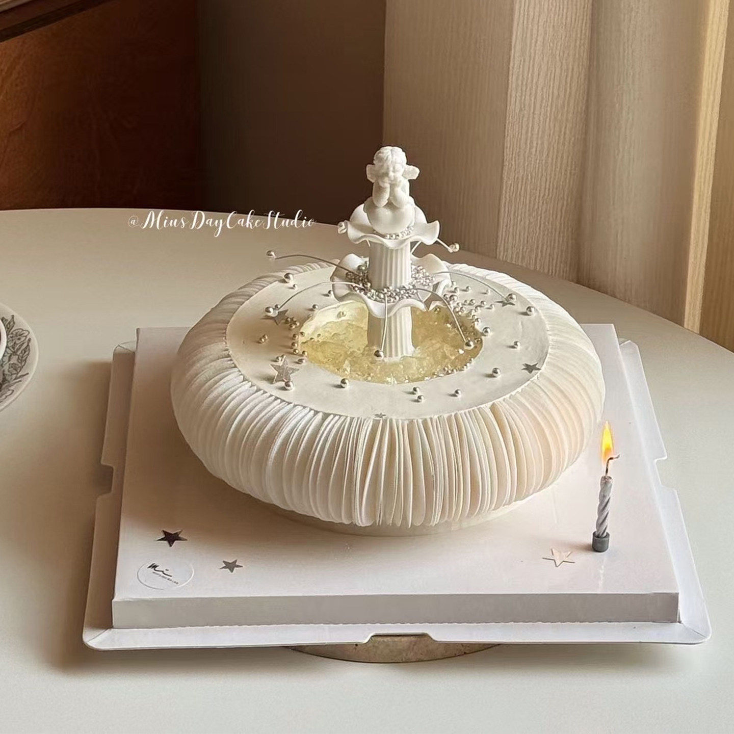 白色系情人节女神生日许愿池蛋糕装饰浪漫仙女派对威化纸花环装扮,淘宝优惠券,粉丝福利购,淘宝优惠卷