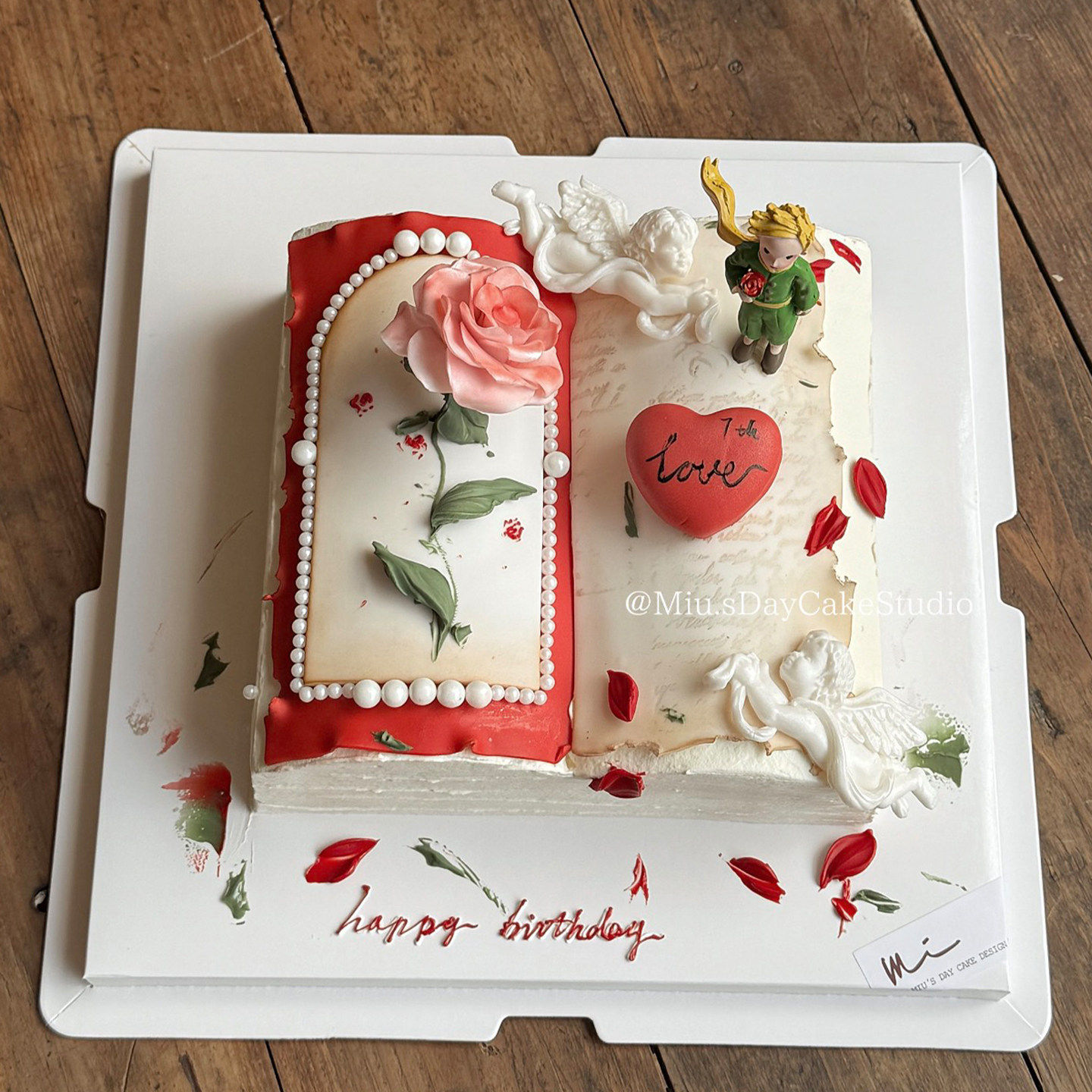 2.14情人节玫瑰王子告白情书蛋糕装饰情侣纪念日鲜花书本甜品插件,淘宝优惠券,粉丝福利购,淘宝优惠卷
