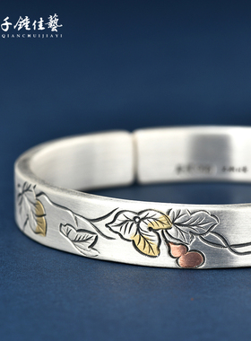 千锤佳艺银手镯民族风女足银