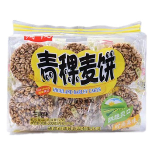 蒲议青稞麦饼300克芝麻味米花糖糕点休闲粗粮四川成都零食小吃 - 图2