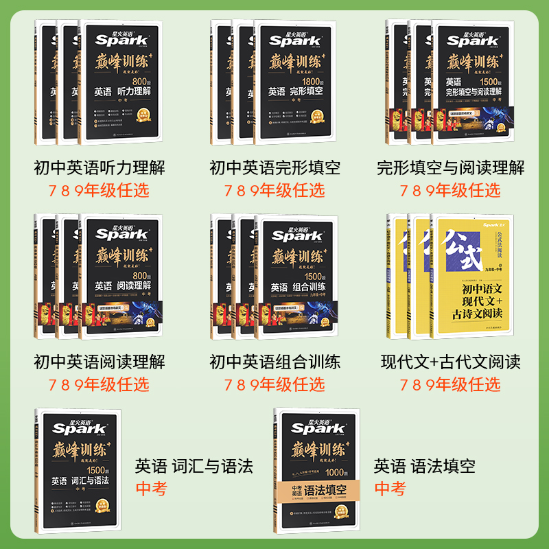 2024新版星火英語初中七八九年級系列任選巔峰訓練七年級英語完形填空與閱讀理解語法詞匯專項組合訓練初一英語上冊下冊輔導資料_通曉圖書音像專營店_書籍/雜志/報紙