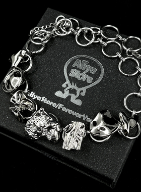 原创褶皱金属纽扣choker项链