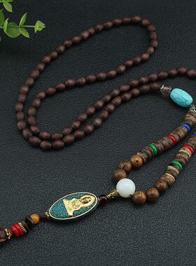 民族风毛衣链鸡翅木男女