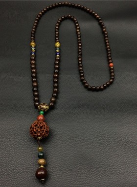 潮男挂脖子木珠长项链女挂坠挂饰