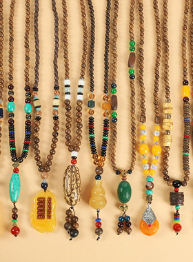 复古项链木质男女菩提