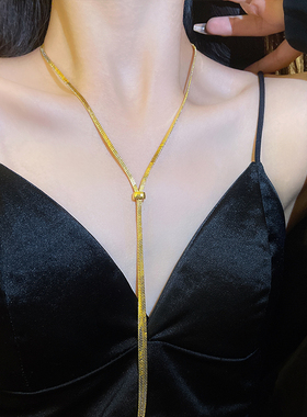 秋冬毛衣链冷淡风流苏锁骨链伊茵