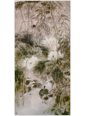 工笔画荷花白描底稿国画花鸟临摹