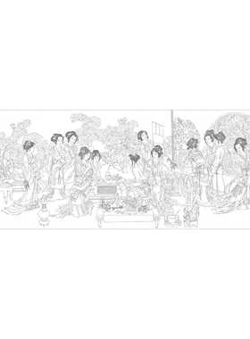 工笔画人物白描底稿华三川