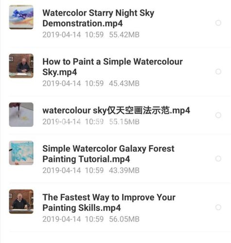 W015 零基础星空夜空天空水彩5段视频资料 绘画技法 自动发货 - 图3