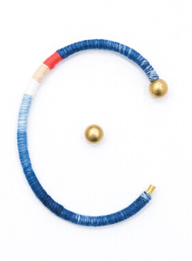 植物扎染手镯饰品女民族风个性复古手链特色手工草木染蓝染伴手礼