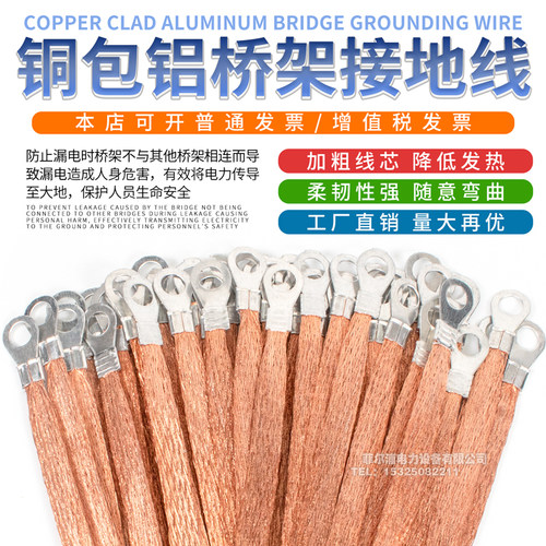 配电柜桥架接地线跨接线过门编织带铜扁线全铜镀锡OT6-8导电铜带 - 图3