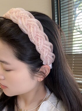 东大门同款豹纹发箍小众设计眼睛个性头箍2024网红新品ins发饰女