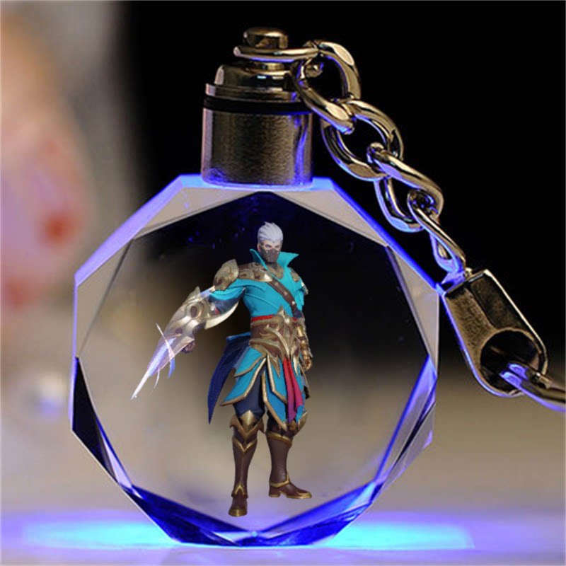 王者荣耀皮肤水晶钥匙扣书包挂件定制创意生日礼物送男女同学挂饰