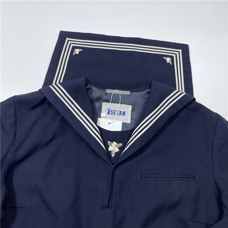 古着复古日系正统海军领水手服学院风少女JK中间服毛呢料长袖冬服 - 图1