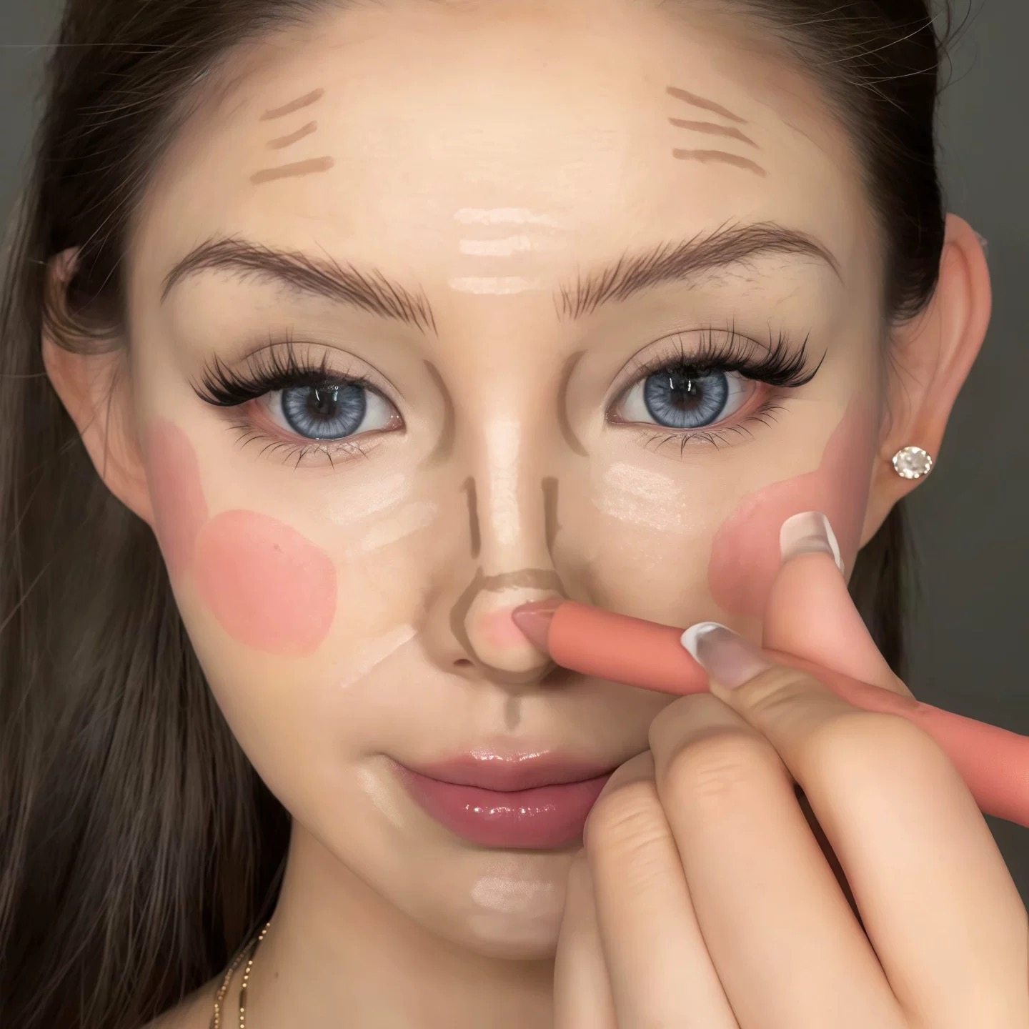 jeden同款!双头腮红笔修容笔多用棒2025新款爆款膨胀收缩杏粉色o,淘宝优惠券,粉丝福利购,淘宝优惠卷