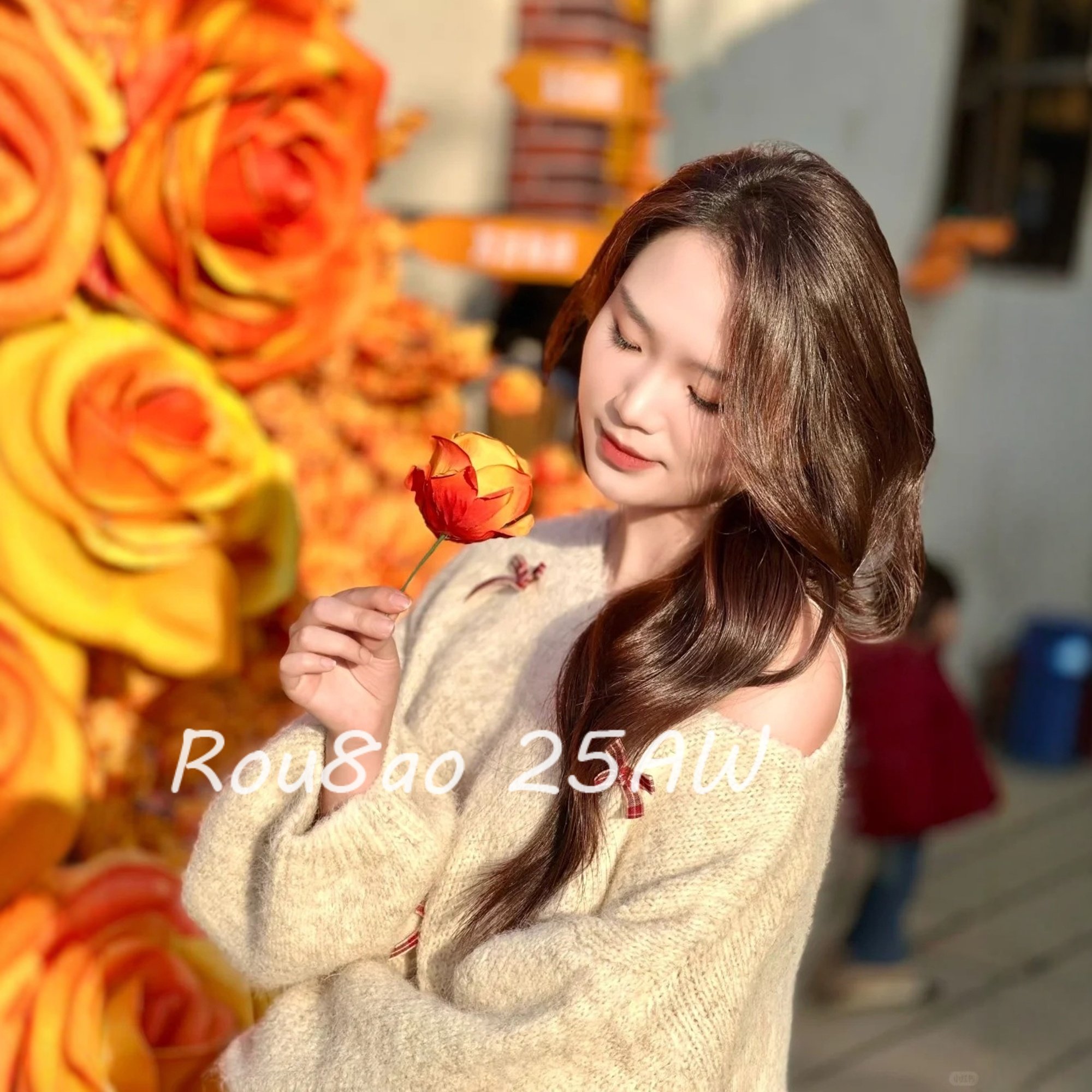 Rou8ao微胖大码女装韩系温柔风蝴蝶结软糯针织衫毛衣+围巾两件套,淘宝优惠券,粉丝福利购,淘宝优惠卷