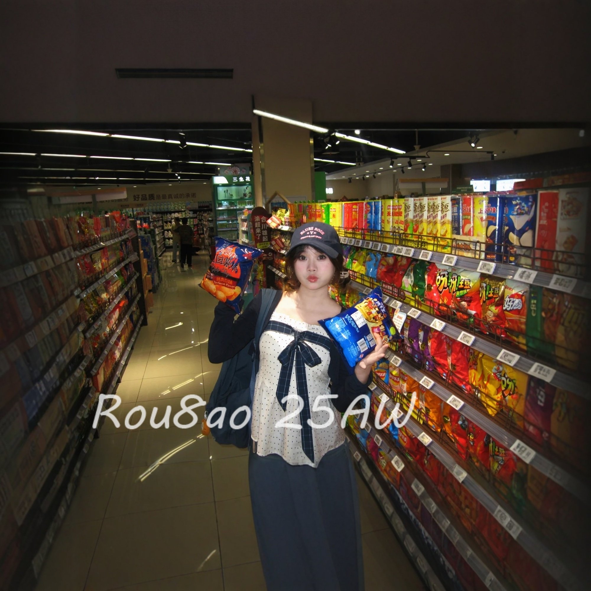 Rou8ao微胖大码女装韩系蝴蝶结波点吊带针织开衫两件套慵懒风显瘦,淘宝优惠券,粉丝福利购,淘宝优惠卷