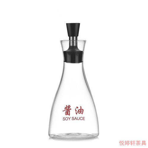 酱油醋玻璃瓶水饺餐厅可控防漏油壶印花厨房用品调料调味瓶罐套装 - 图3