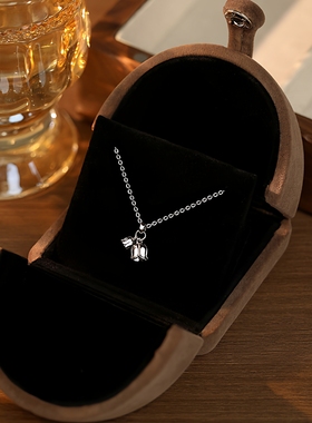 s999足银铃兰花项链女高级感百搭锁骨链小众简约设计花朵锁骨链