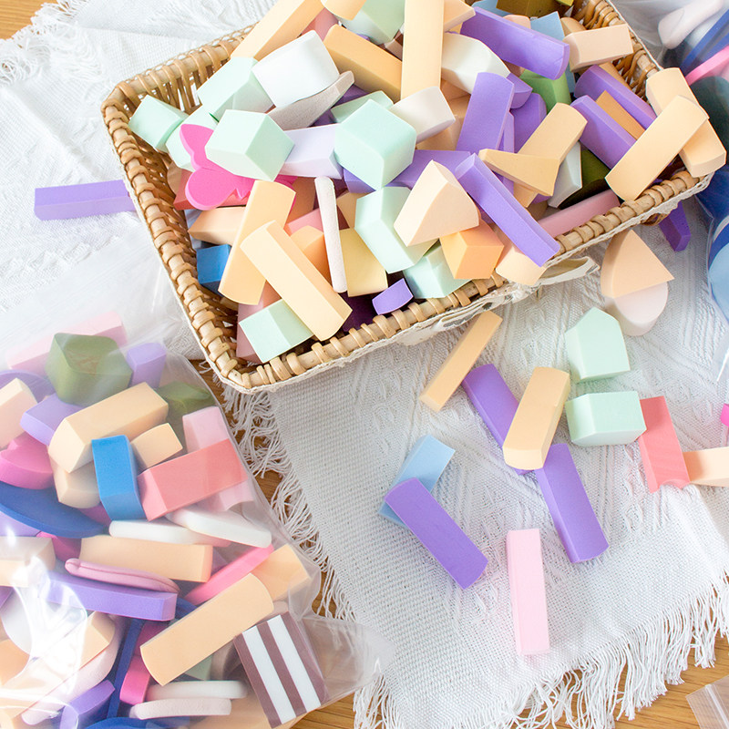 捡漏大碗105个小块三角海绵粉扑化妆球美妆蛋粉底液专用一次性粉,淘宝优惠券,粉丝福利购,淘宝优惠卷