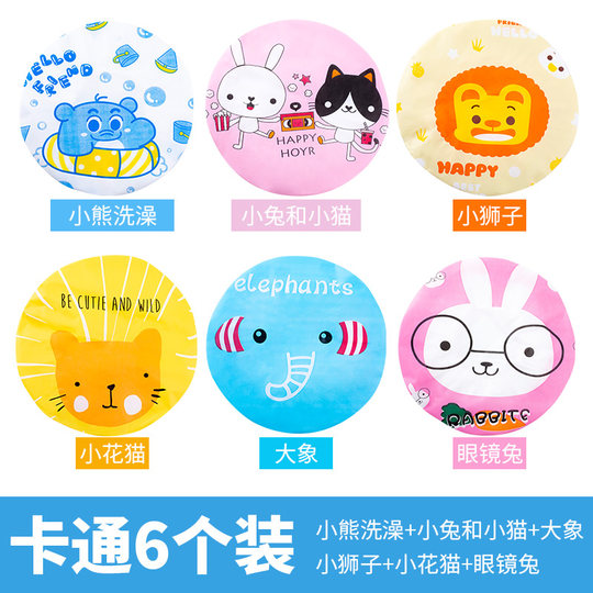 6个加厚防水浴帽成人沐浴帽女款洗澡头套厨房炒菜防油烟子一次性