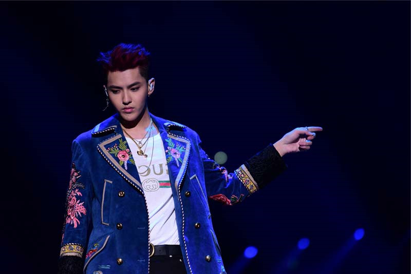 吴亦凡跨年演唱会明星同款男风衣韩版刺绣中长款大衣个姓演出服装 吴亦凡跨年演唱会明星同款男风衣韩版刺绣中长款大衣个姓演出服装