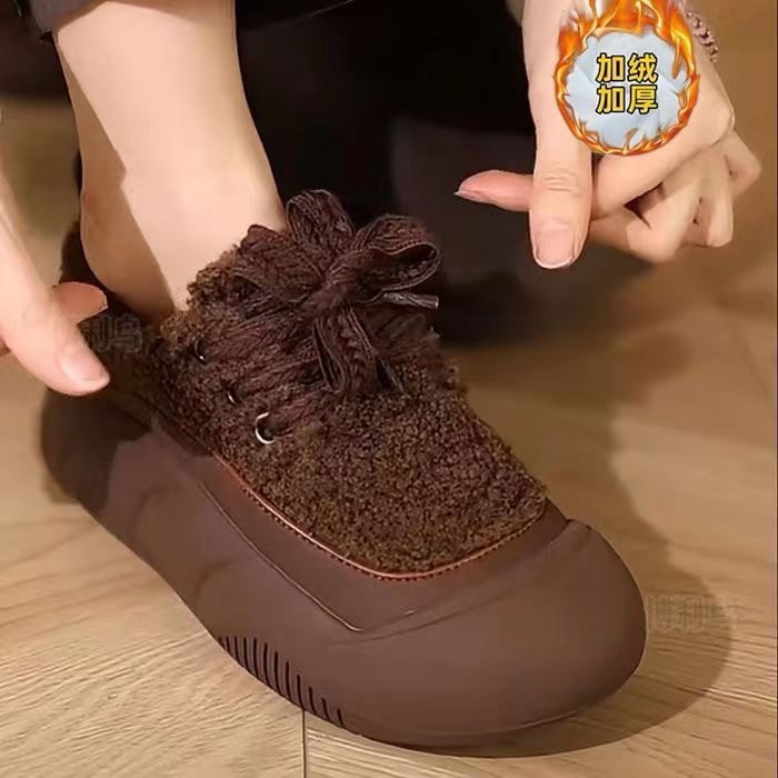 保暖棉鞋女冬加绒平底软底手工复古休闲鞋2025新款羊羔荣厚底女鞋,淘宝优惠券,粉丝福利购,淘宝优惠卷