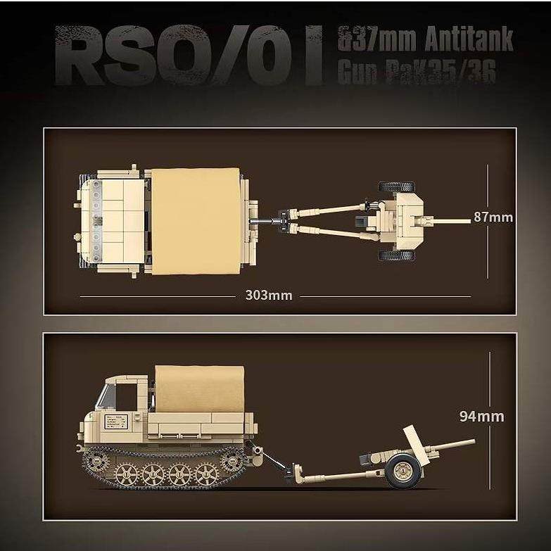 全冠100250二战德军铁驴RSO/01型牵引车儿童益智拼装积木玩具男孩,淘宝优惠券,粉丝福利购,淘宝优惠卷