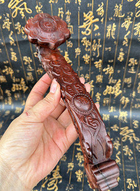 道家用品如意雷击枣木朝简太极八卦供桌如意暗八仙摆件