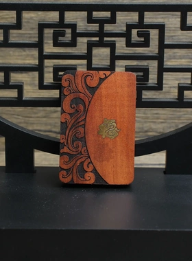 雷击枣木镶嵌福字挂件吊坠道家法器随身配饰老料深色精雕手工打磨