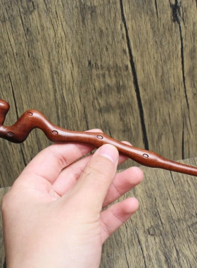 雷击枣木七星发簪浮雕道家法器把玩手把件木质工艺品