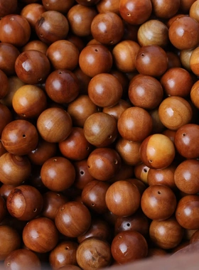 （十颗）老料雷击枣木散珠佛珠手串通货串珠可以搭配各种道家法器